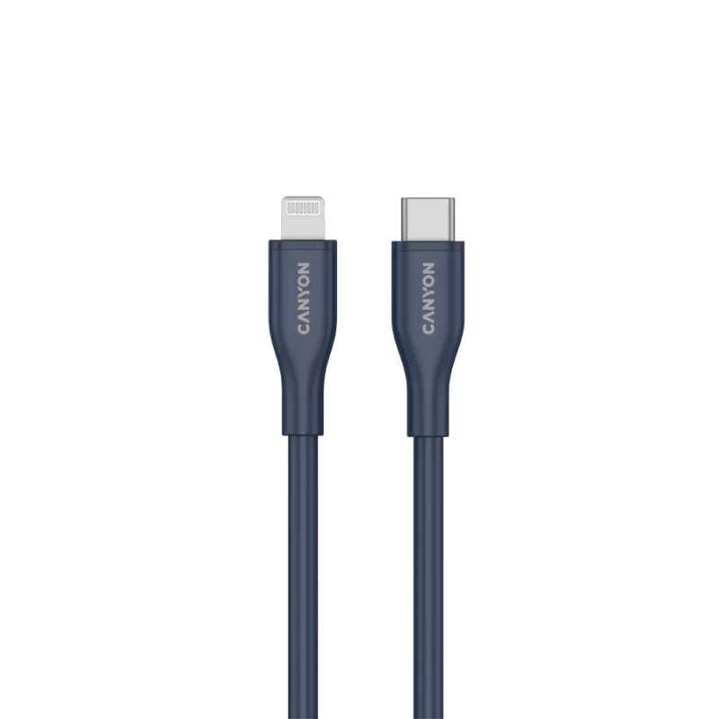 USB‑C to Lightning cable CANYON CLNM60 60W MFi 1 m silicone blue