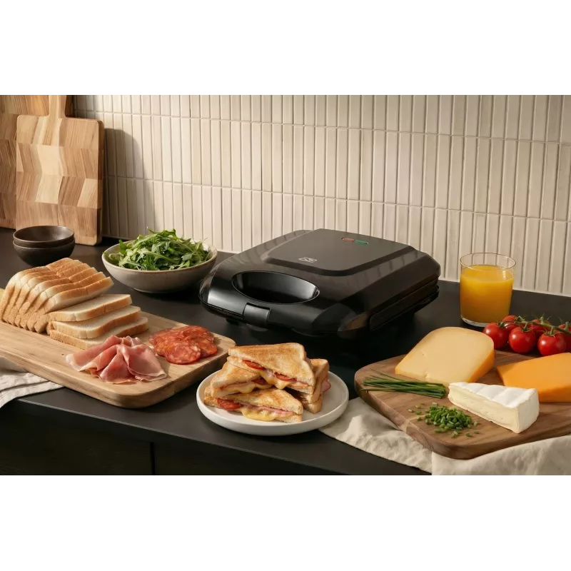 Promis STP 25 XXL sandwich maker, 4 toasts, 1400 W, black