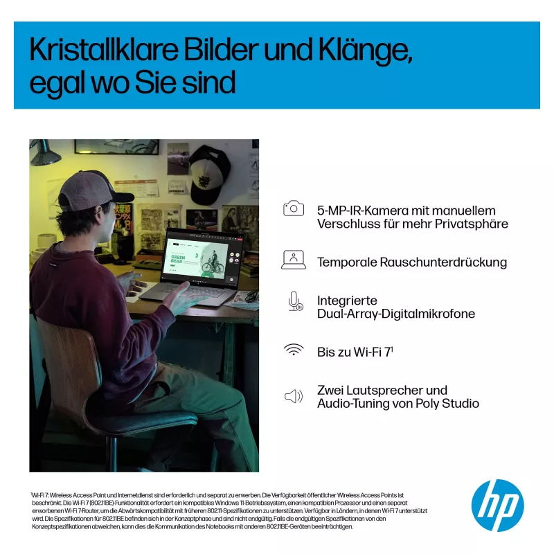 HP OmniBook BZ8L0EA 16 Notebook - 5 GHz 40,6 cm - 1 TB SSD - 32 GB RAM - Touch-Screen - Windows 11 Home (BZ8L0EA#ABD)