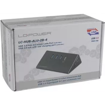LC Power LC-HUB-ALU-2B-4 - Hub - 3 x SuperSpeed USB3.0 + 1 x SuperSpeed USB3.0 (laden) - Desktop (LC-HUB-2B-4)