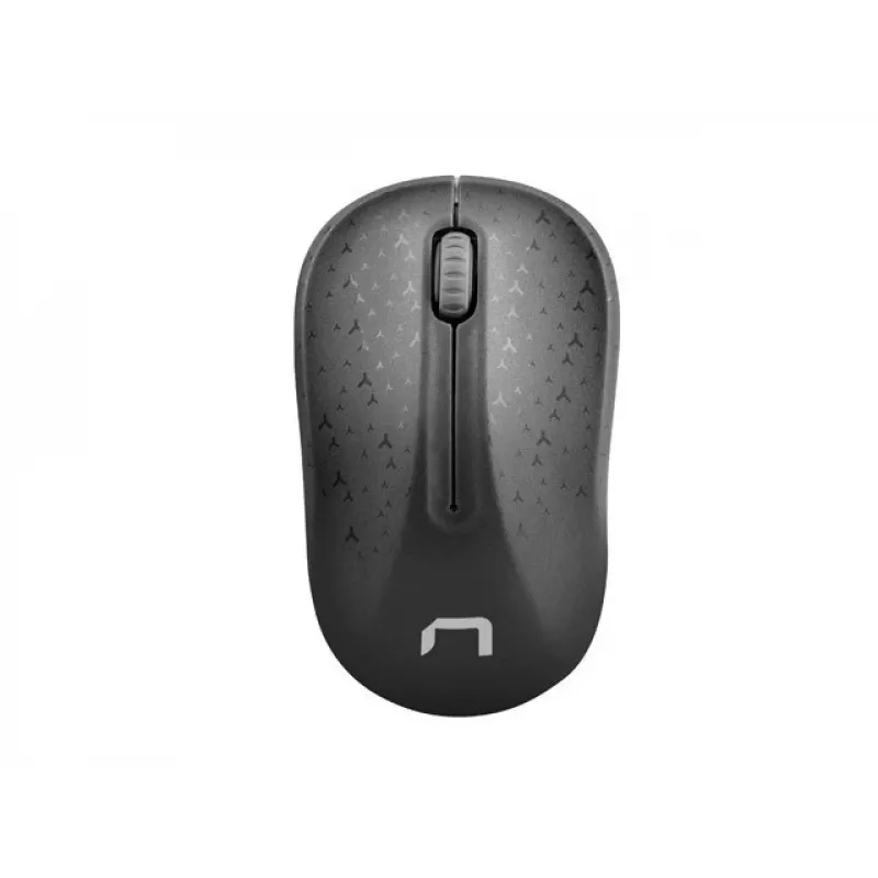 Wireless optical office mouse NATEC Toucan Office RF — ambidextrous, 1600 DPI, 3 buttons, wheel, grey/black