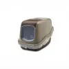 Covered cat litter box Savic Nestor, plastic, 56×39×38.5 cm, warm gray–chocolate brown