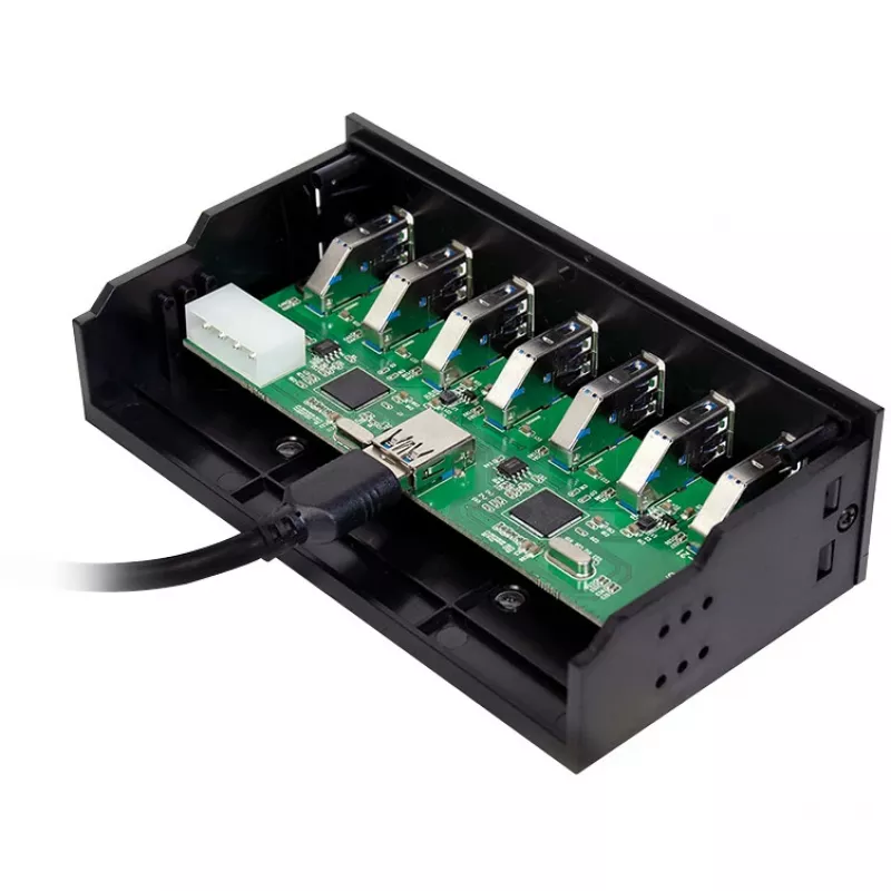 LogiLink USB 3.0 hub, 7-port 5.25 internal, with fast charging port - Hub - 6 x SuperSpeed USB 3.0 + 1 x SuperSpeed USB 3.0 (laden)