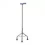 Rehabilitation tripod walking stick MDH adjustable height 73–95.5 cm aluminium steel silver, max load 100 kg