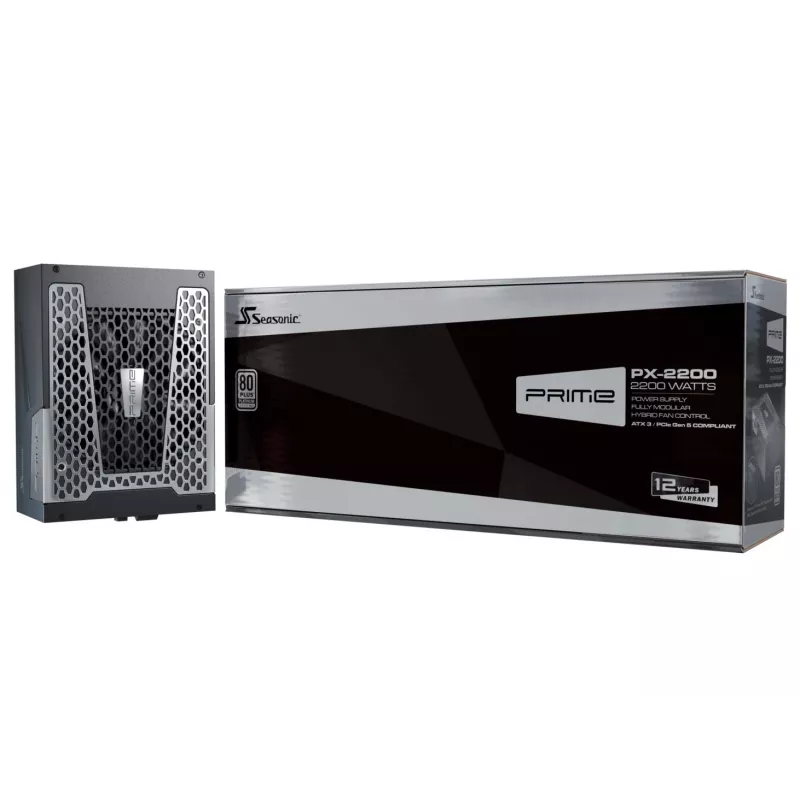 Seasonic Prime PX-2200 Power Supply, 80 PLUS Platinum, fully modular, ATX 3.1, PCIe 5.1 - 2,200 Watts