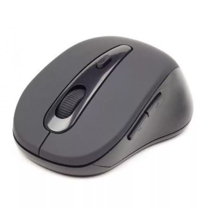 Wireless Bluetooth optical mouse GEMBIRD MUSWB2 — right-hand, 1600 DPI, 6-button, black/grey, AAA battery