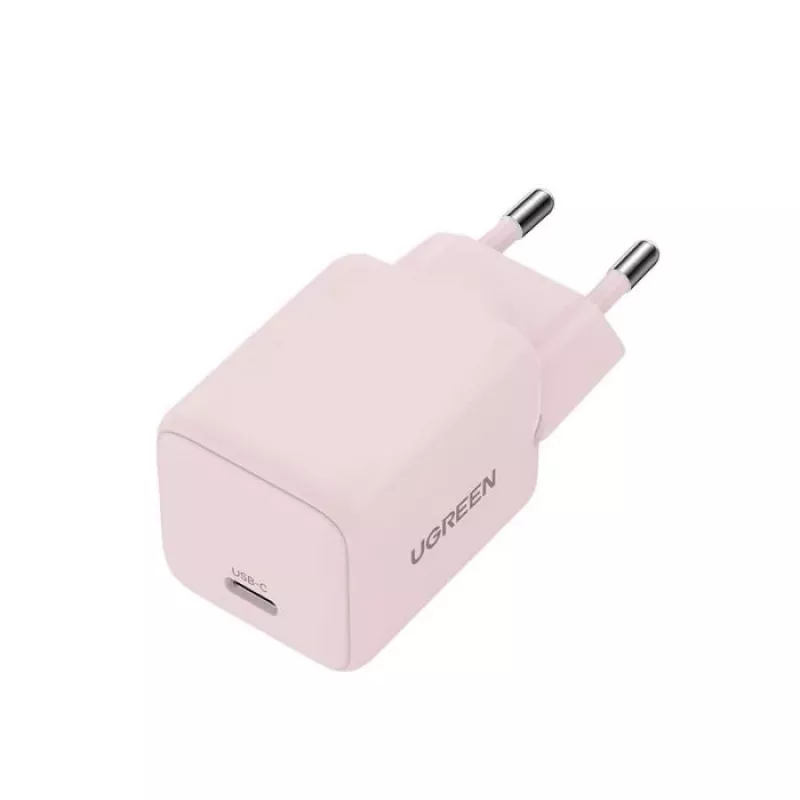 Power adapter UGREEN X512 20W USB-C PD fast charging, pink, 100–240V input, 1× USB-C