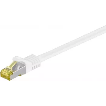 Wentronic GoobayCat.7 Raw Cable Patch Cable, S/FTP (PiMF), White, 25 m - LSZH Halogen-Free, Copper, RJ45 Plug (91100)