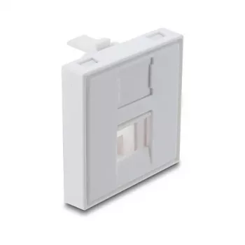 Snap-in 45×45 mm Keystone Module Cover DELOCK Easy 45 for 1 Port, ABS, white, with dust cap