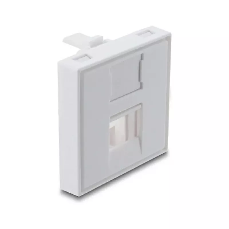 Snap-in 45×45 mm Keystone Module Cover DELOCK Easy 45 for 1 Port, ABS, white, with dust cap