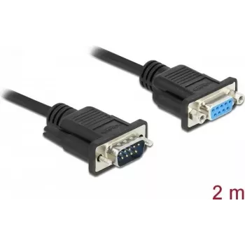 Serial Cable DeLOCK 86602 Black 2m RS-232 Sub-D9