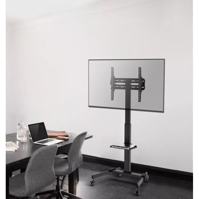 TV stand GEMBIRD TVS-55T-01 for 32–55 inch TVs, steel, height-adjustable VESA 100x100–400x400, tilt, wheels, max load 35 kg