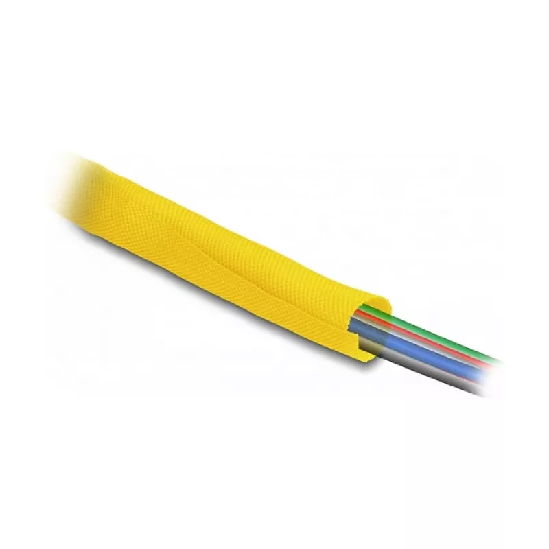 DeLOCK Woven Sleeve self-closing heat-resistant 2 m x 25 mm yellow