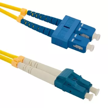 Qoltec - patch cable - Single-mode SC/UPC (M) to Single-mode LC/UPC (M) - 1 M - fibre optic - Duplex - 9 / 125 micrometres - G.652D -