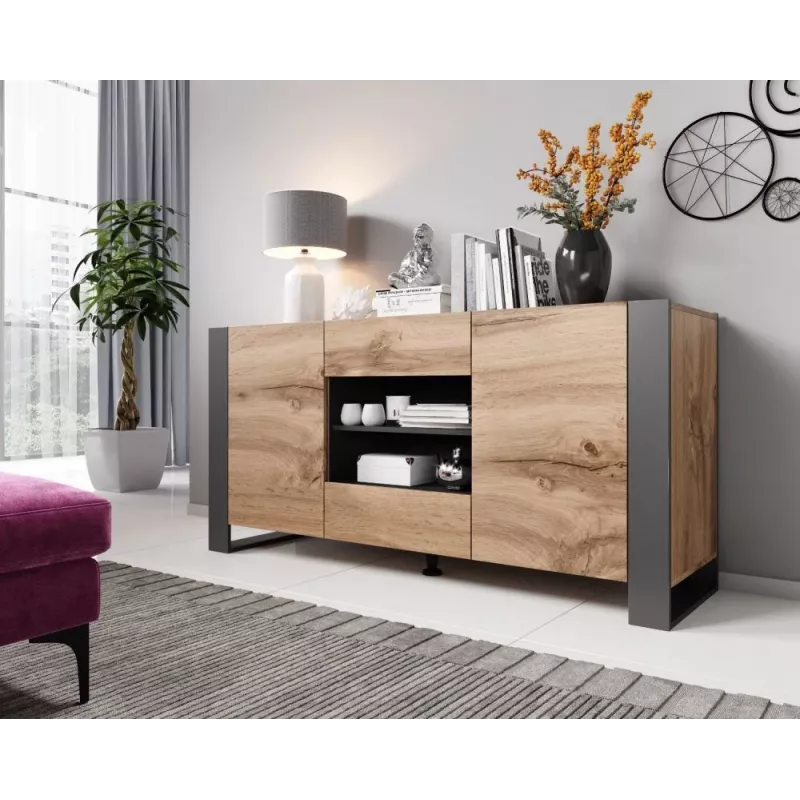 Cama chest of drawers WOOD wotan oak/antracite