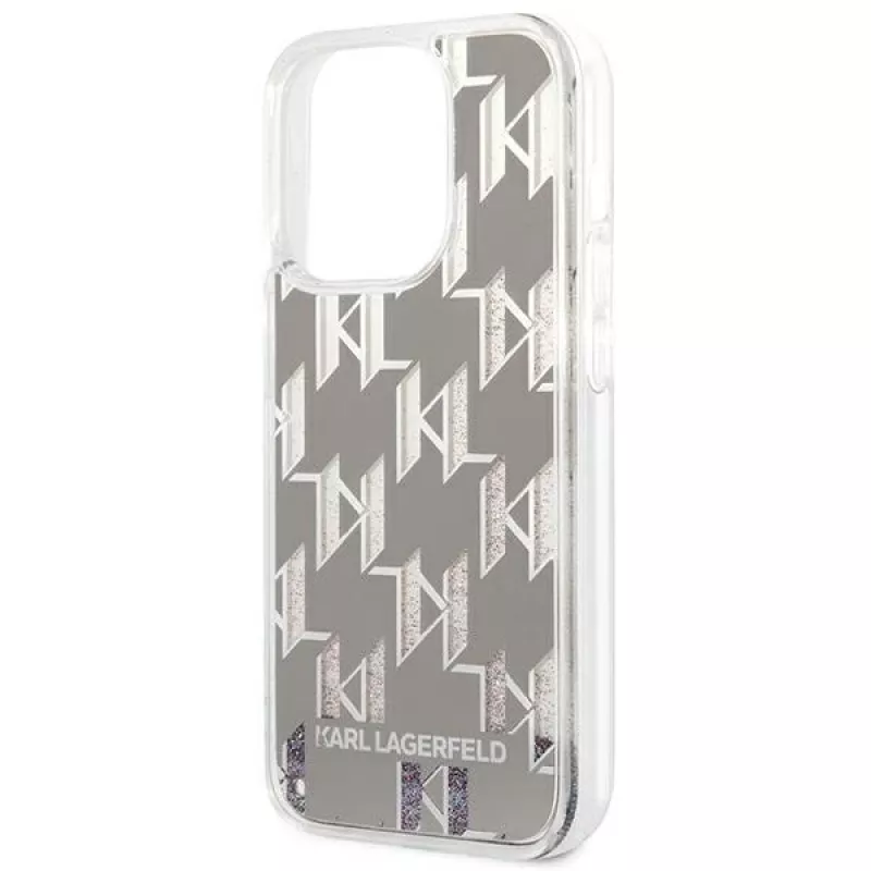 Karl Lagerfeld KLHCP14XLMNMS iPhone 14 Pro Max 6.7 hardcase silver / silver Liquid Glitter Monogram