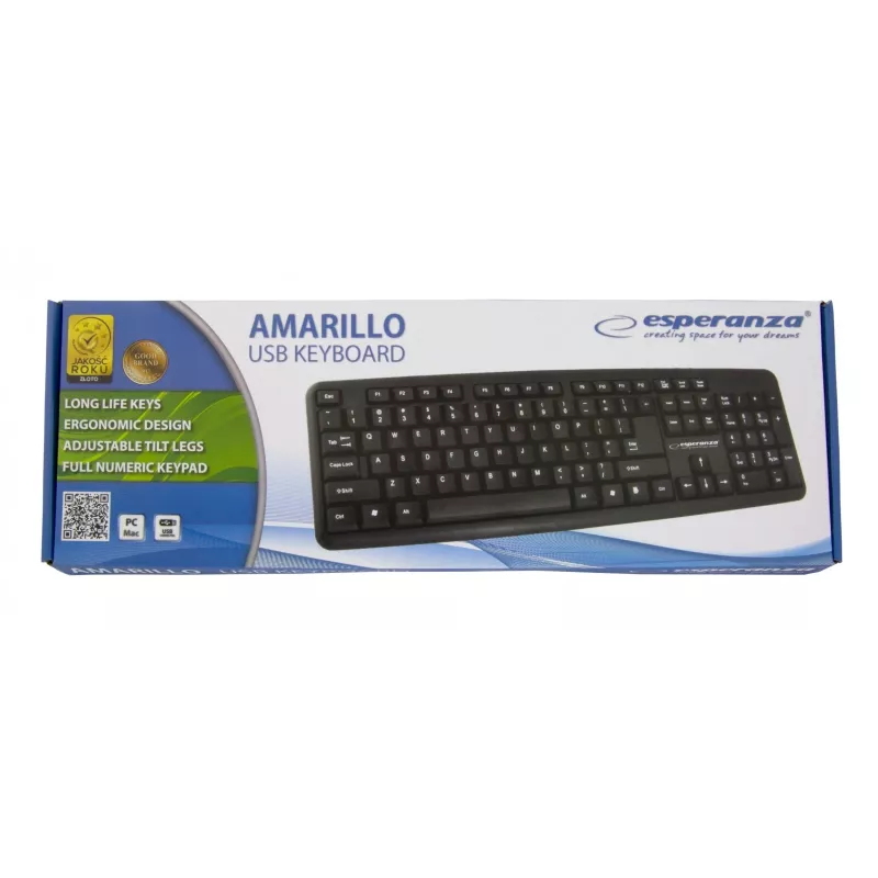 Wired keyboard ESPERANZA EK134 Full-size 100% USB, black, 1.45 m cable