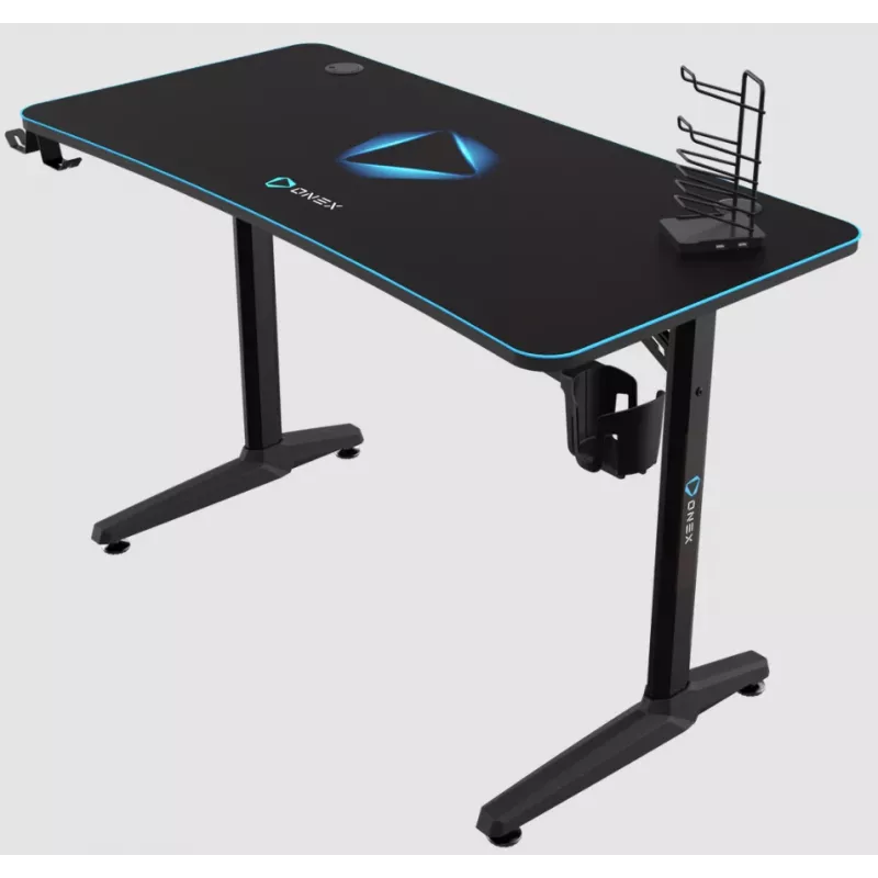 Gaming desk Onex GD1200H — 1200 mm desktop with cup holder and headset hook