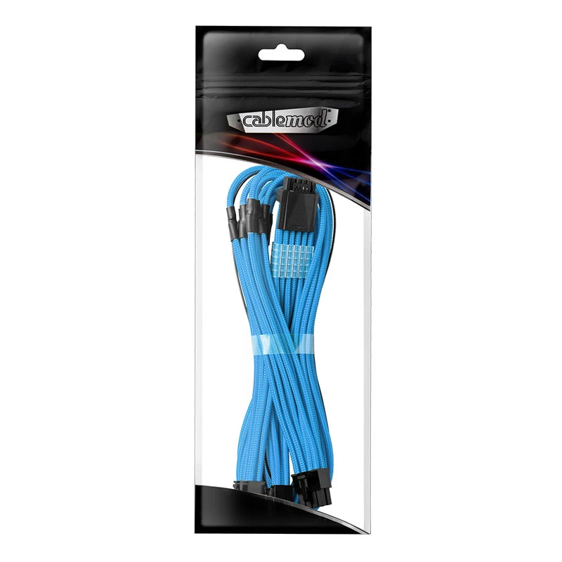 CableMod C-Series PRO ModMesh 12VHPWR to 3x PCI-e Cable for Corsair - 60cm, light blue