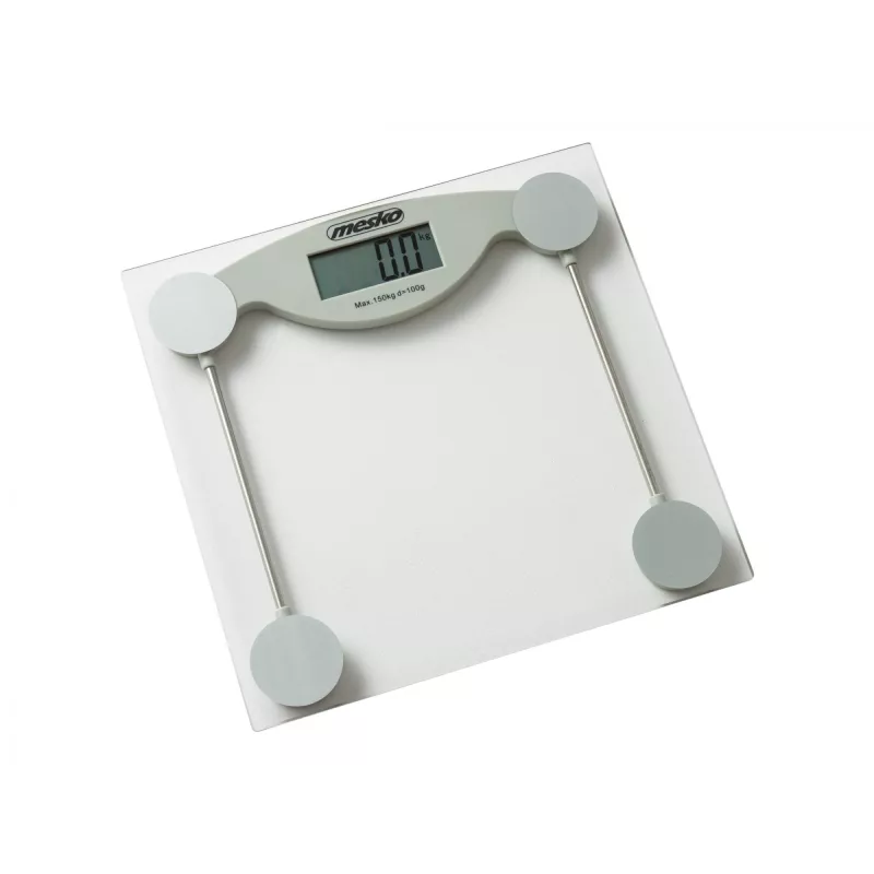 Electronic personal scale Mesko MS 8137 — 150 kg capacity, 100 g accuracy, white/transparent