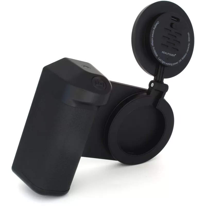 Selfie light RealPower Selfie MagFree LED Black White ABS PU