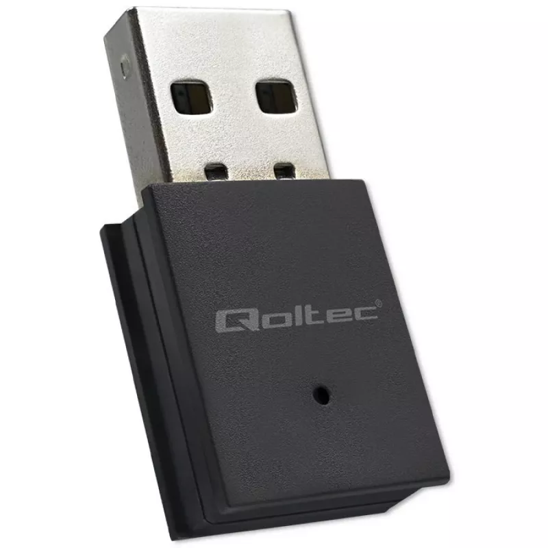 Wireless Mini USB Wi‑Fi Adapter QOLTEC 57007 — Single‑band 2.4 GHz, up to 150 Mbps, internal antenna