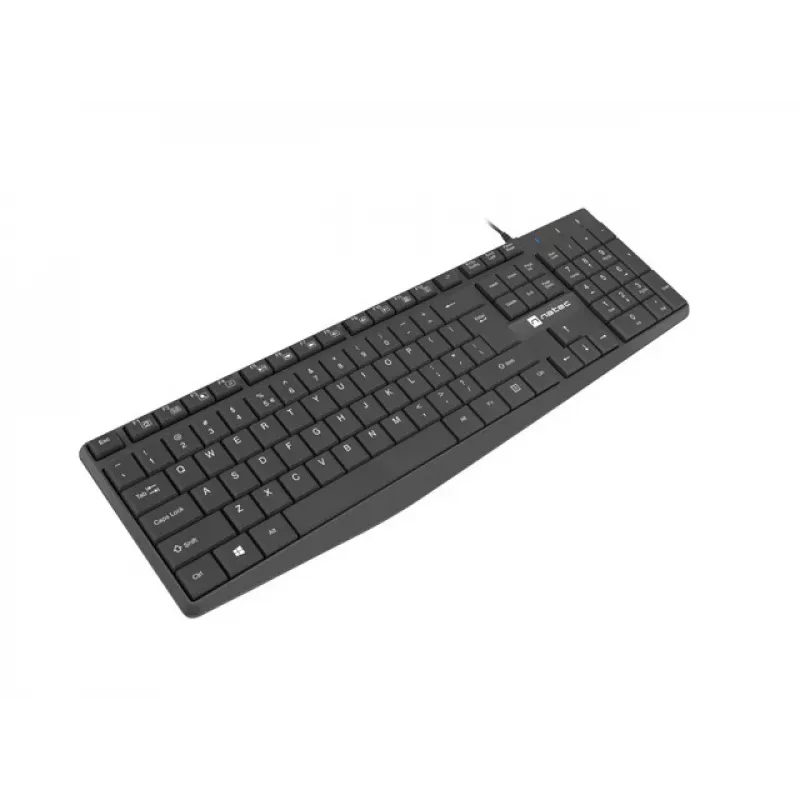 Wired Full-size Keyboard NATEC NAUTILUS NKL-1950 — USB, QWERTY US International, 105 keys, Black
