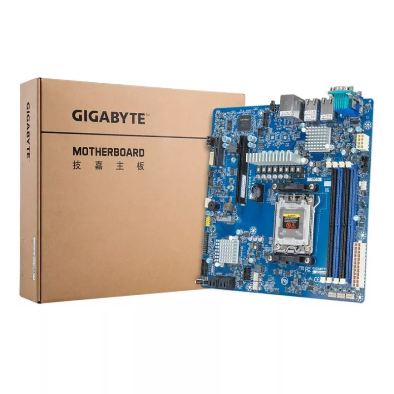 Motherboard GIGABYTE MC13-LE1 B650E microATX for AMD AM5 (Ryzen 7000/9000, DDR5, 4x DIMM, 10Gb LAN, 2x RJ-45, 4x SATA III, M.2, RAID)