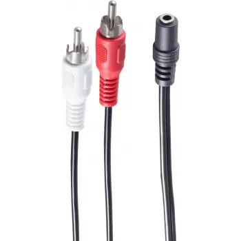 Audio Cable ShiverPeaks BS30851 0.2m 3.5mm 2 x RCA Black
