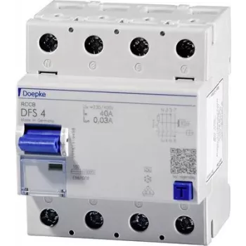 DOEPKE RCD Circuit Breaker40A DFS4A040-4/0,30-A Type A 4-pin 300mA 230/400V DFS4-040-4/0,30-A (09136901)