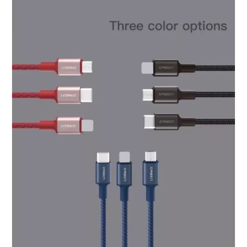USB cable Orsen S9M A to Micro USB 2.1A 1 m black