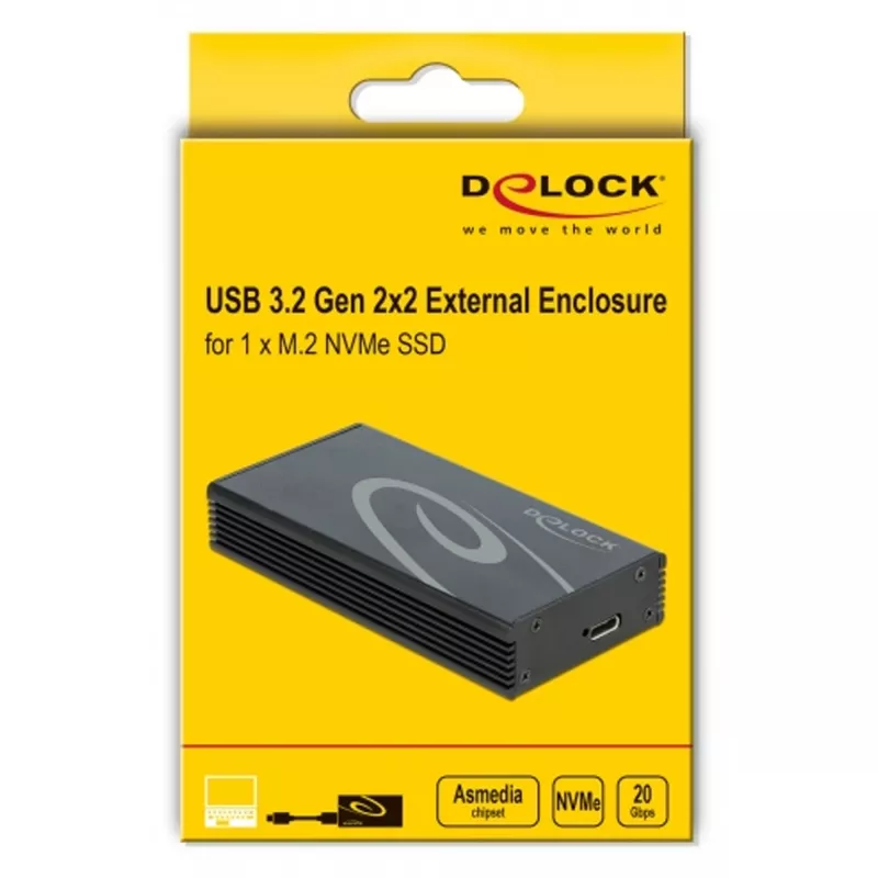 External Enclosure DeLOCK M.2 NVMe PCIe SSD USB 3.2 Gen 2x2