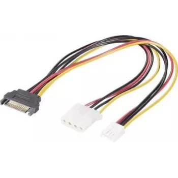 Renkforce current Y-Cable [1x SATA-current-Plug 15pol. - 1x IDE power socket 4pol., Floppy Plug 4pol.] 20.00 cm Black, Red, Yellow (RF-4536476)