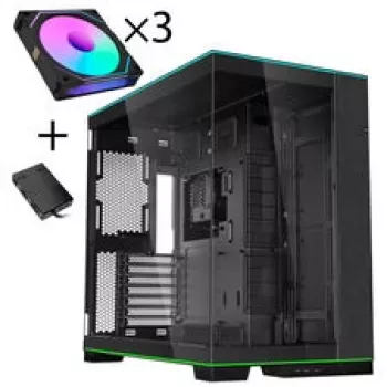 Lian Li O11 Dynamic EVO RGB PC-Enclosure Bundle, Midi-Tower, ARGB, Tempered Glass + 3x UNI FAN SL-INF - black