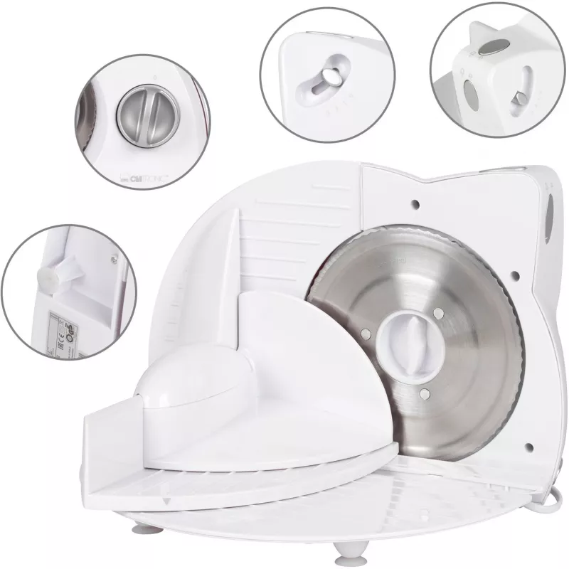 Electric slicer CLATRONIC AS 2958 — 230 V, white, 230×310×280 mm