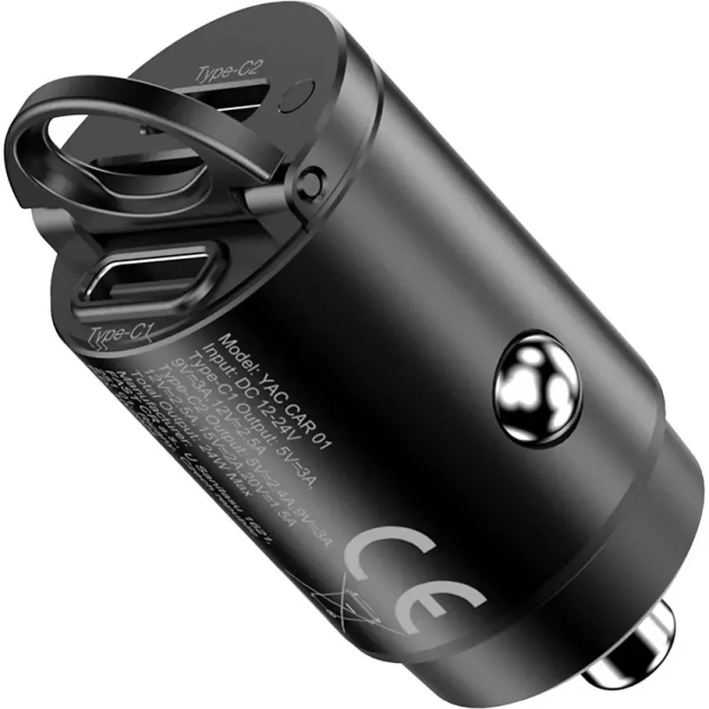 Car Charger YENKEE CAR 01 Power Delivery 30W 2×USB-C