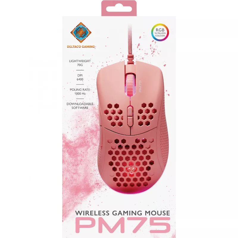 Deltaco Lightweight Gaming Mouse,RGB (GAM-108-P)