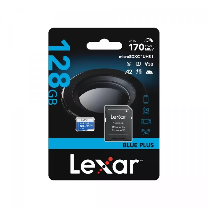 MicroSDXC memory card Lexar BLUE PLUS 128 GB UHS‑I U3 V30 170 MB/s