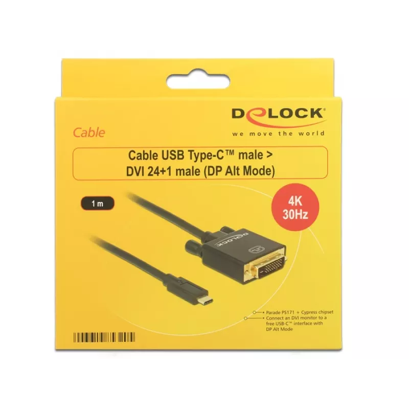 USB-C to DVI Adapter DeLOCK 1m 85320