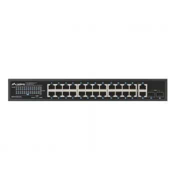Unmanaged LANBERG switch RSGE-24P-2GE-2S-360 with 24 RJ-45 Ethernet ports