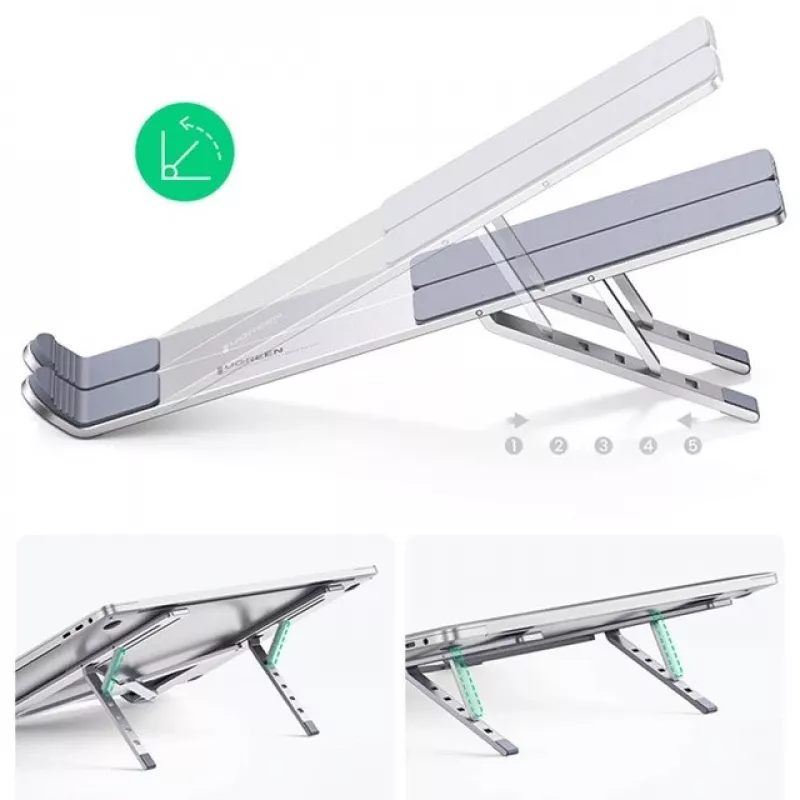 Laptop stand UGREEN LP451 adjustable aluminium alloy for 8–17 inch laptops, 5 positions, silver