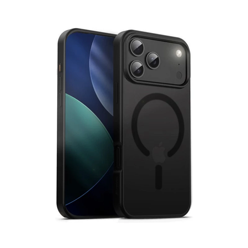 Crong Hybrid Frost MAG Cover Case with MagSafe for iPhone 17 Pro Max Frosted Black