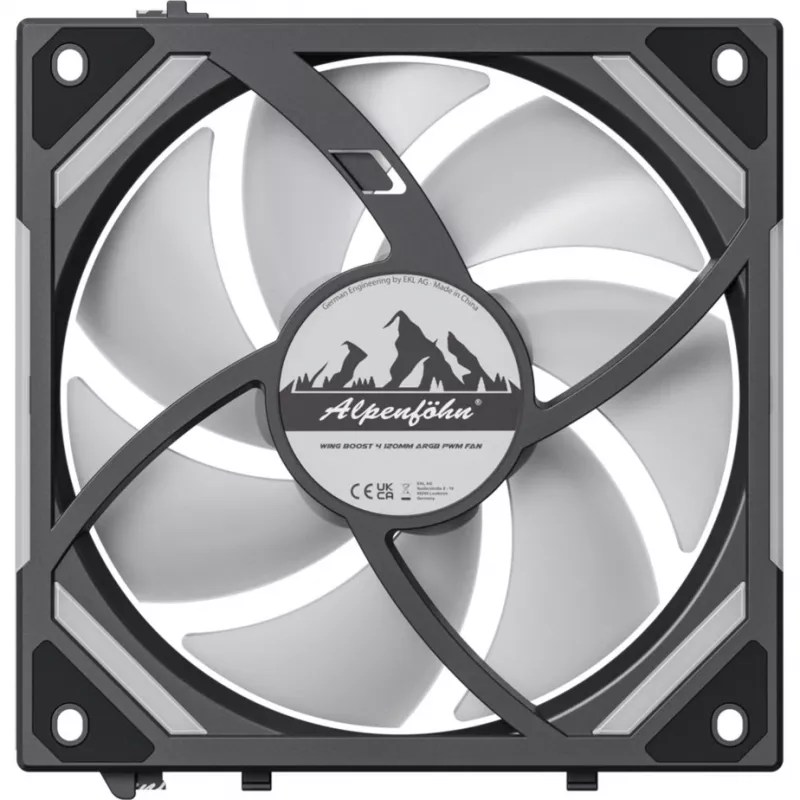 Alpenföhn Wing Boost 4 ARGB Reverse 120mm Case Fan - Black