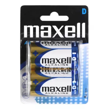 Single-use alkaline battery MAXELL D 1.5V (cylindrical) — 2 pcs, blister