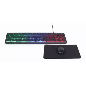 Wired full-size keyboard with mouse Gembird KBS-UML-01 — USB, QWERTY US, 104 keys, black
