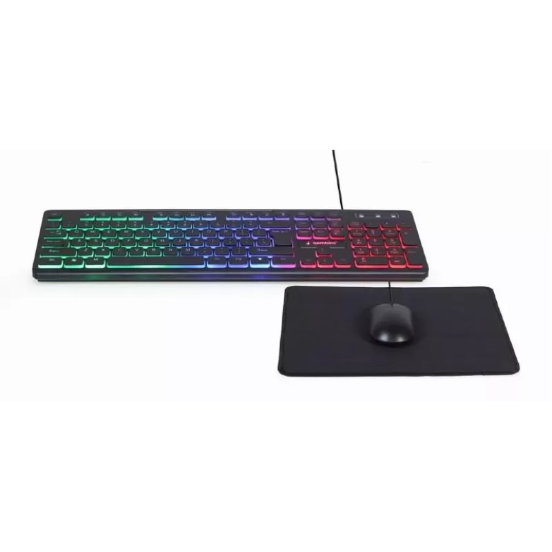 Wired full-size keyboard with mouse Gembird KBS-UML-01 — USB, QWERTY US, 104 keys, black