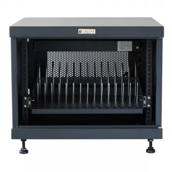 Rack shelf TECHLY 367652 cable organizer with 3M adhesive mounting, steel, 550×550×410 mm, black