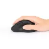 Manhattan Ergonomic Wireless Mouse, Right Handed, Adjustable 800/1200/1600dpi, 2.4Ghz (up to 10m), Six Button with Scroll Wheel, Combo USB=A and USB-C receiver, Black, AA battery (included), Three Year Warranty
