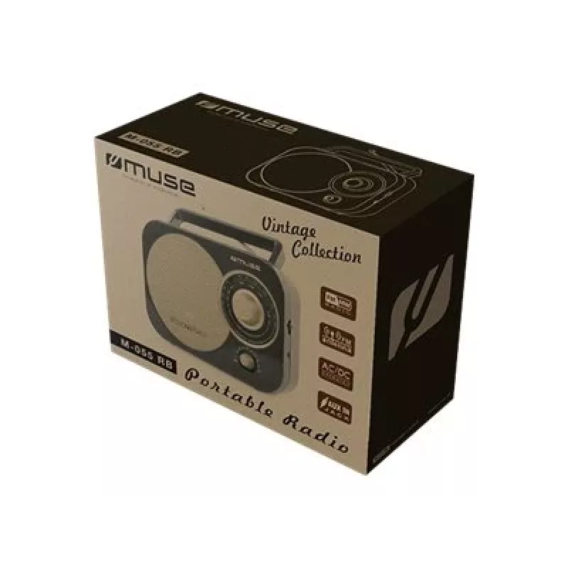 Muse | M-055RB | AUX in | Black/Gold | Portable radio