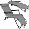 Foldable Garden Deck Chair with Cushion Black Forest, Grey